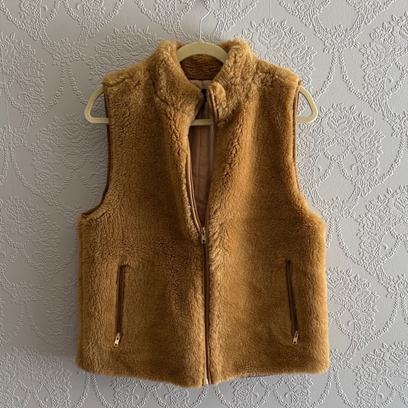 J. Crew Jackets & Blazers - J. Crew Tan Sherpa Vest
